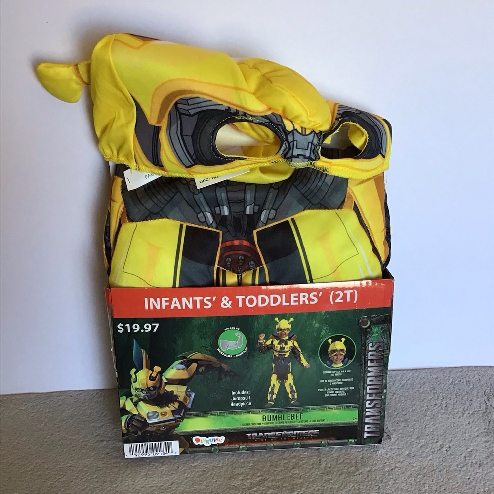 NWT Transformers Bumble Bee Costume Size 2T Yellow & Black by Disguise